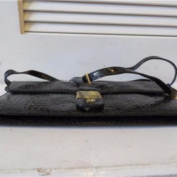 MAB STUDIO BLACK  EMBOSSED PATENT LEATHER BAG** - Picture 5 of 6